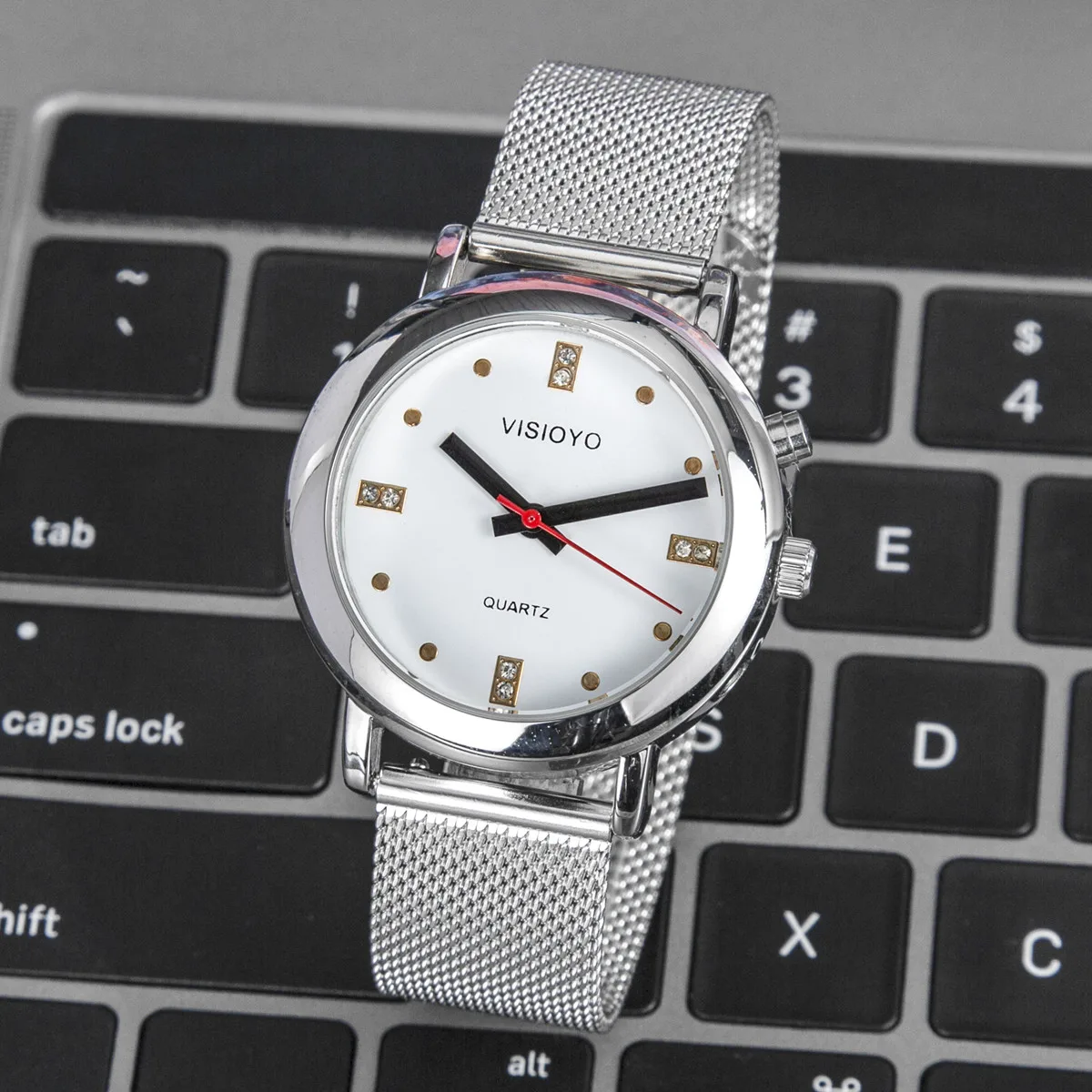 French Talking Watch Alarm Speaking Date and Time White Dial TFSW-27
