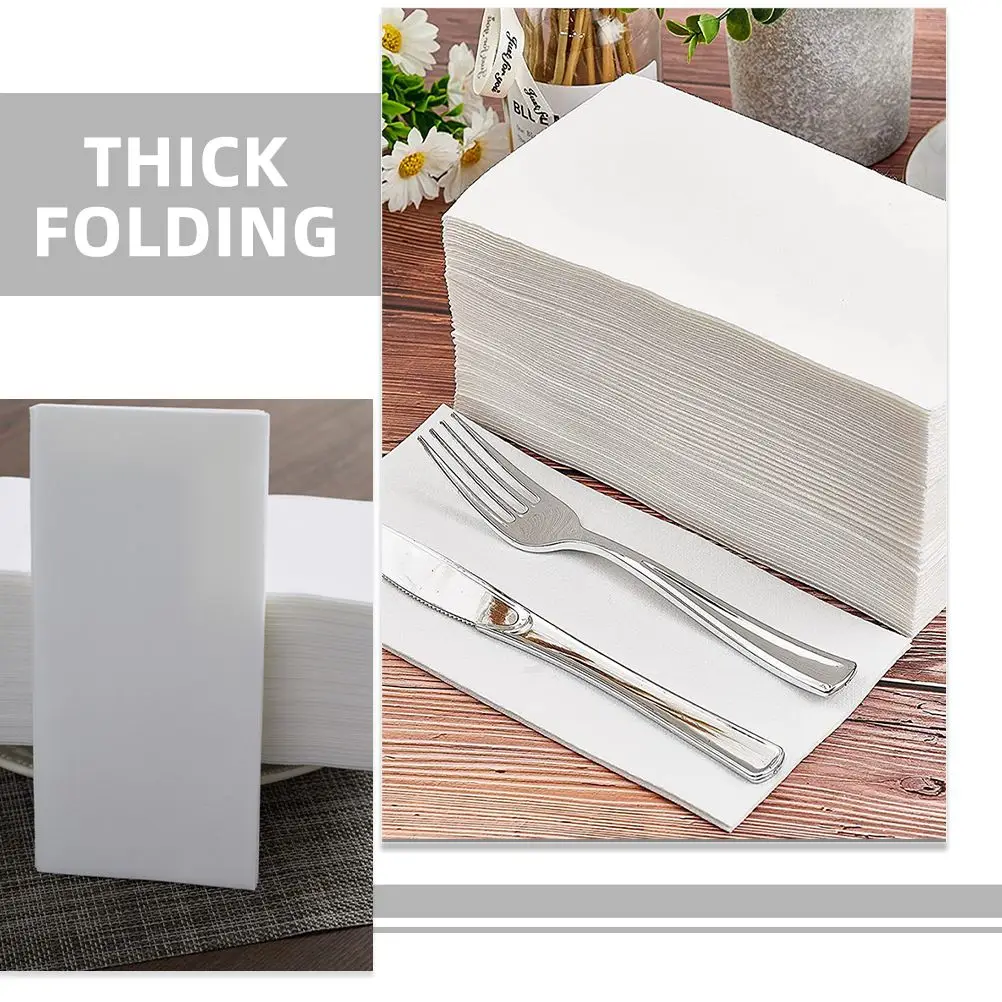 100Pcs Thick Paper Napkins Banquet Cocktail Party Wedding Serviettes Disposable Towels Golden Print Guest Luncheon Tabletop
