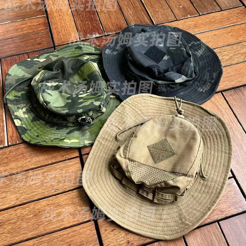Spring Summer Breathable Mesh Cloth Tactical Round-brimmed Hat MC Multi-terrain CP All-terrain Wolf Brown Cap