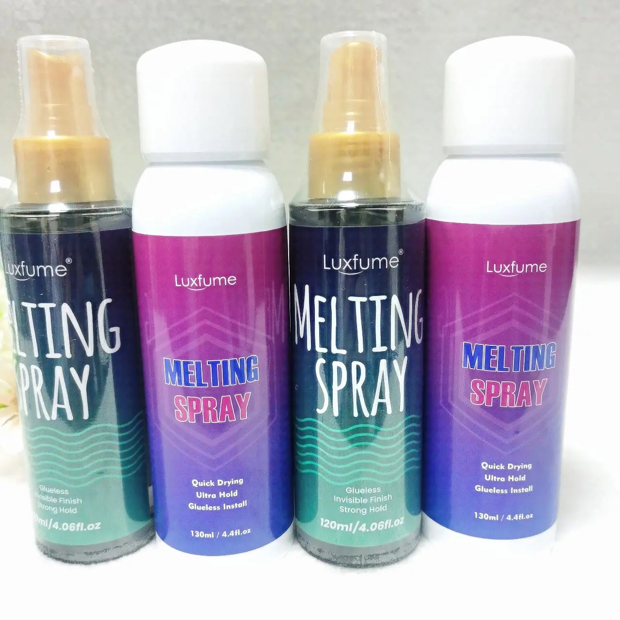 Melting Spray For lace wigs glueless invisible finish strong hold melting Spray Front Lace Wig Glue spray to melt the wig