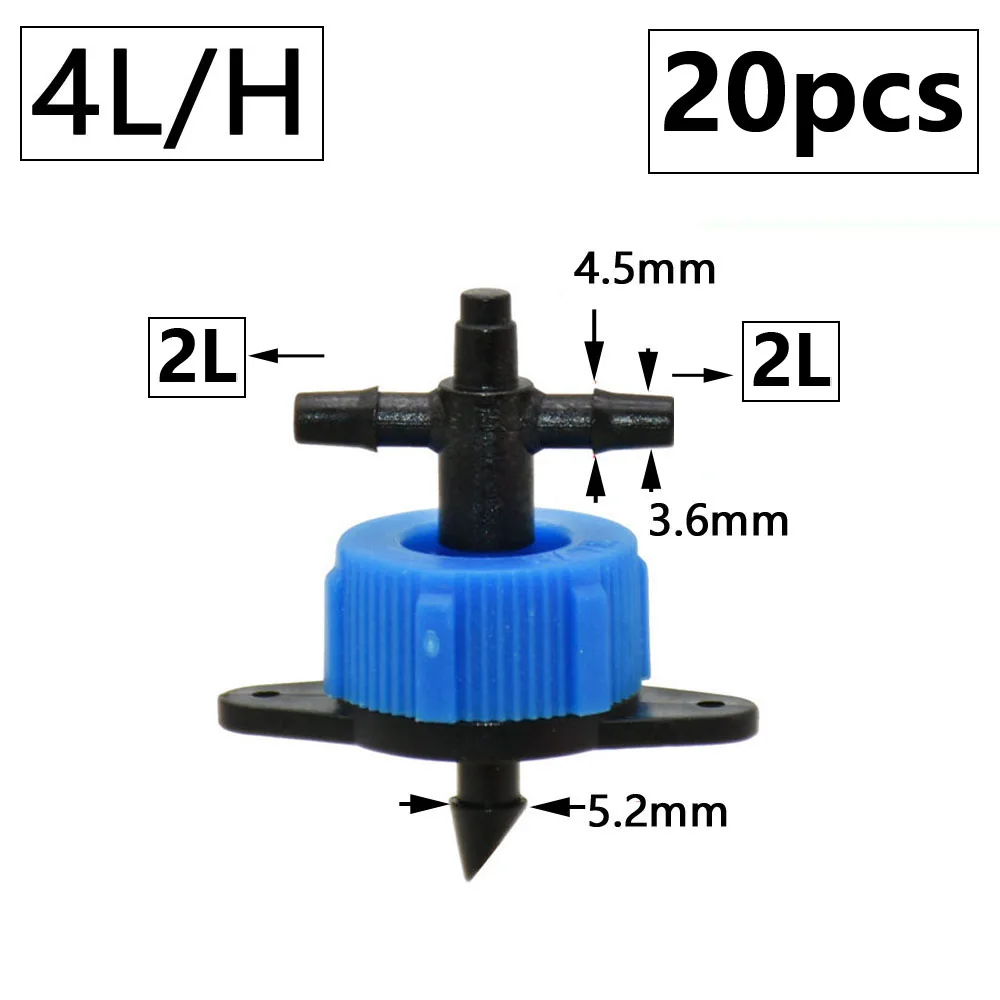 2L 4L 8L Dripper Micro Irrigation 2/4-way Arrow Dropper Connector Cross Water Splitter Emitter Drip Arrow Drip Irrigation System 4