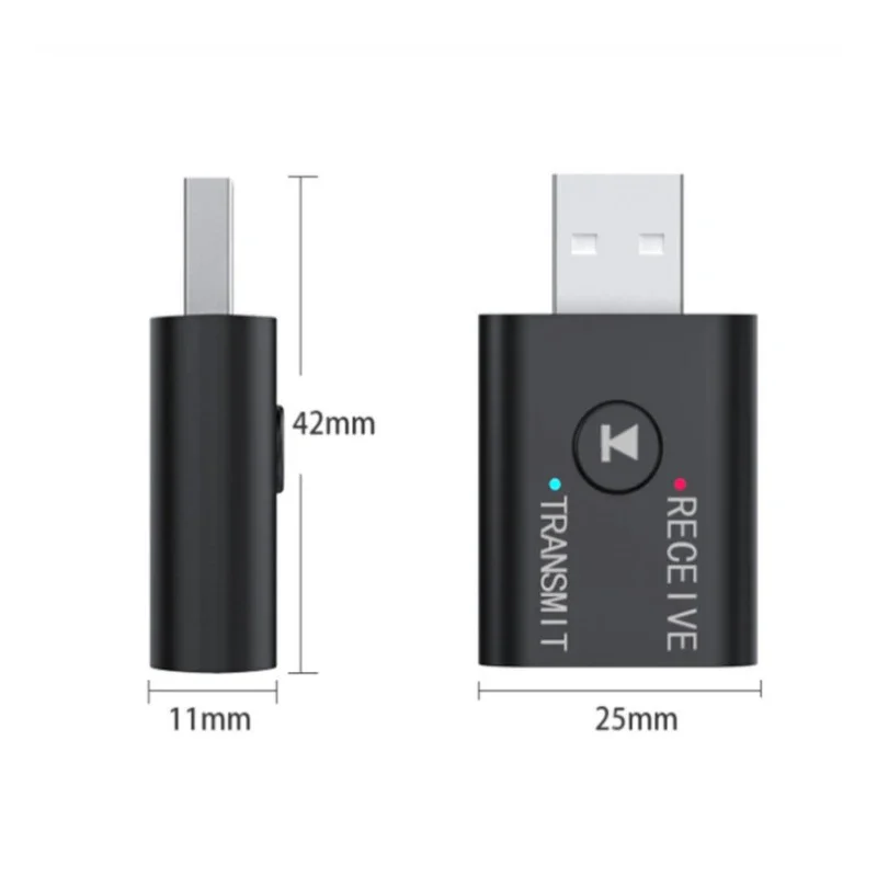 Bluetooth Adapter Bluetooth Transceiver Adapter Audio Adapter Bluetooth Aux Adaptor Wireless USB Adapter 2 In1 USB Wireless Bluetooth Adapter 5.0 Transmiter For Computer TV Laptop Speaker Headset Adapter Receiver