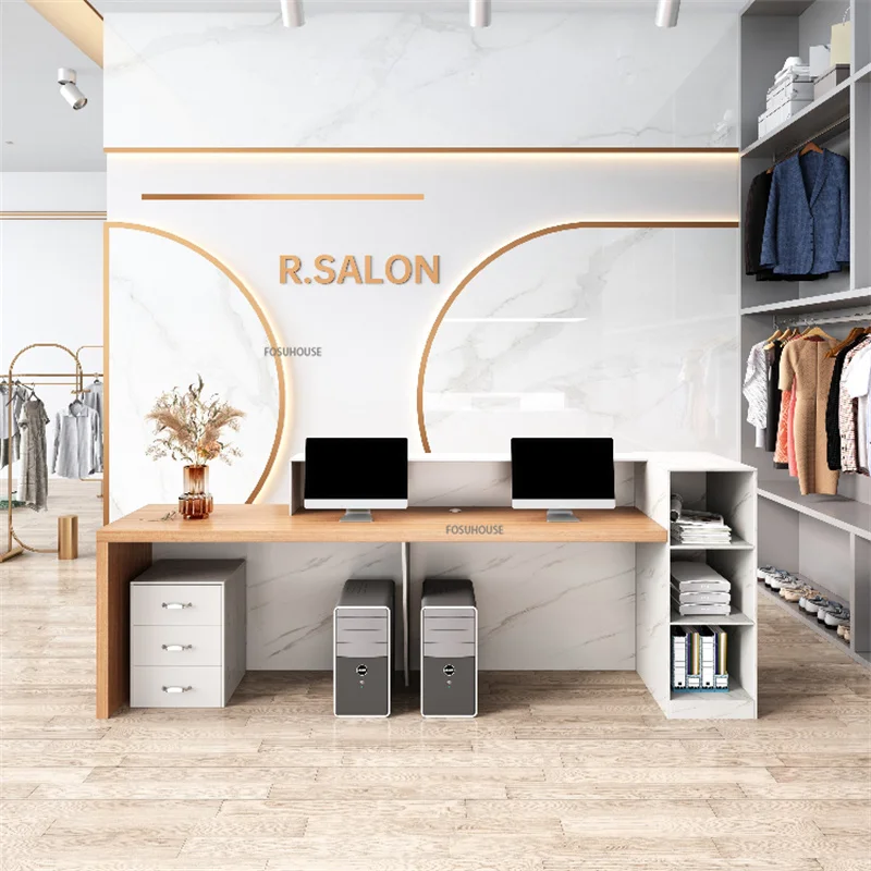 Modern Reception Desk Company Front Desk Contemporary Furniture Simple Commercial Beauty Salon Clothing Store Cashier Table