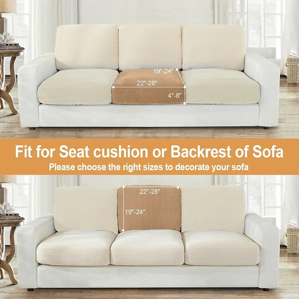 Super Soft Velvet Sectional Couch Covers Stretch Solid Sofa Covers Washable Luxury Chaise Longue Sofa Cushion Slipcover Plush 5