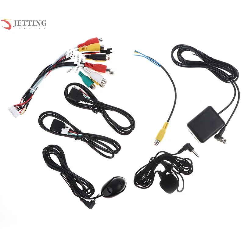 

1/3/4/5PCS 4G WiFi Antenna Output AUX RCA SIM Card Slot USB Rear View Backup Camera GPS BT Adaptor Car Radio 20 PIN Power Cable