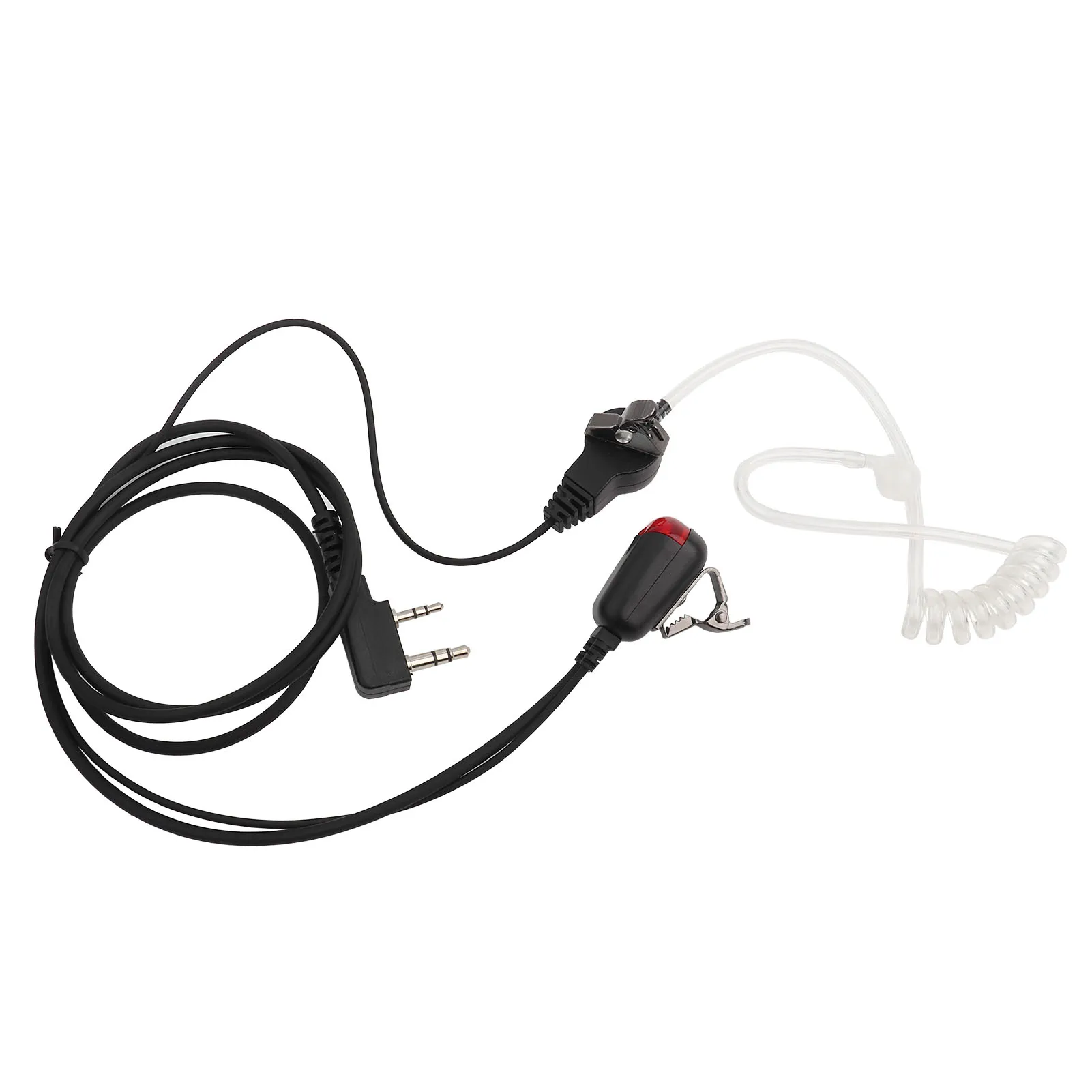 Acoustic Tube Earpiece 2Pin Acoustic Tube in Ear Earpiece W PPT Mic Red Light for 2 Way Radio Wakie Talkie