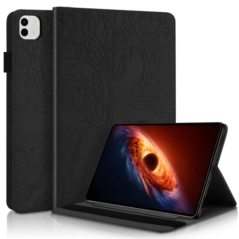 Tree Embossed PU Leather Wallet Stand Tablet Case Cover