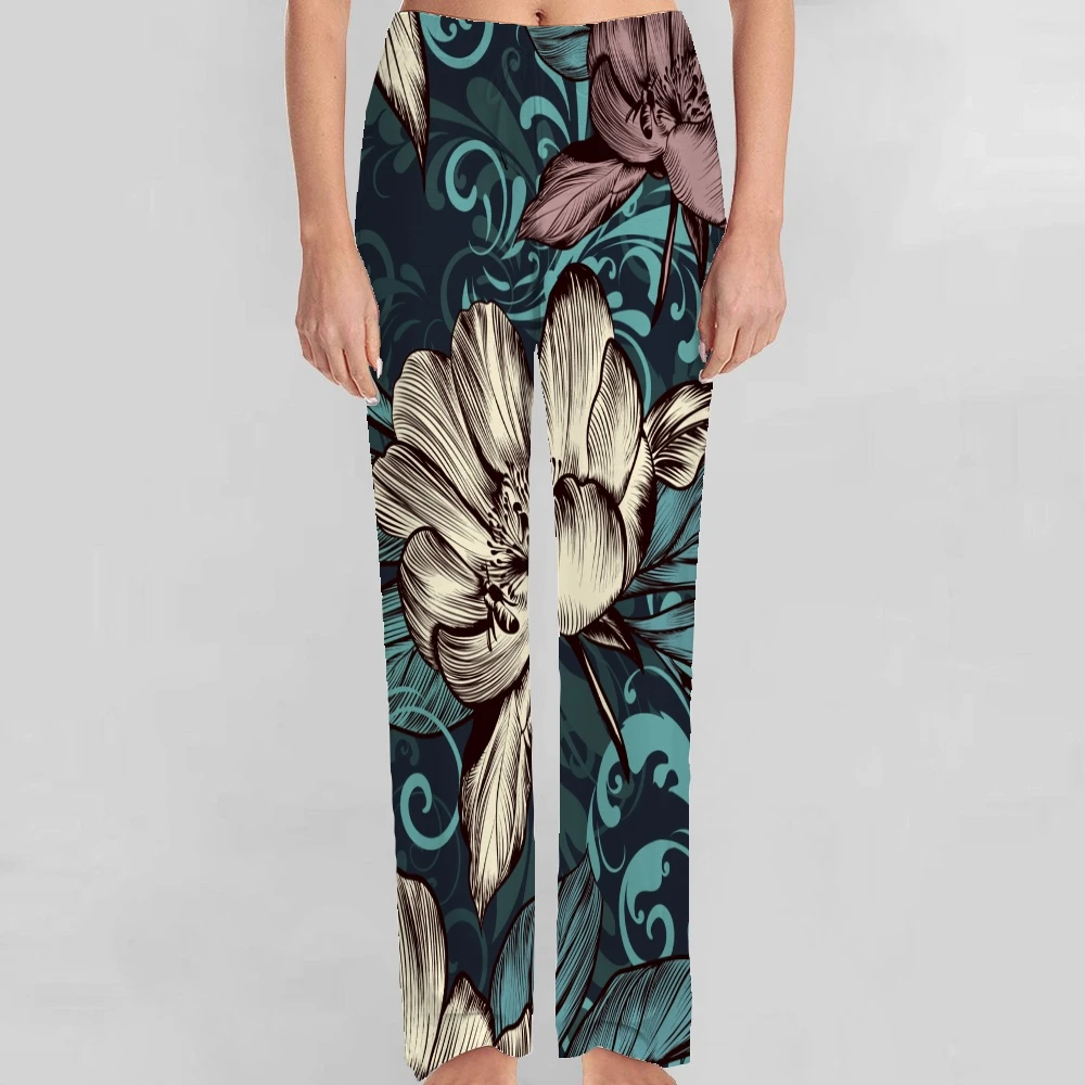 

Пижама с изображением цветов брюки, мужские и женские брюки для отдыха, супер мягкие унисекс брюки с карманами и шнурком