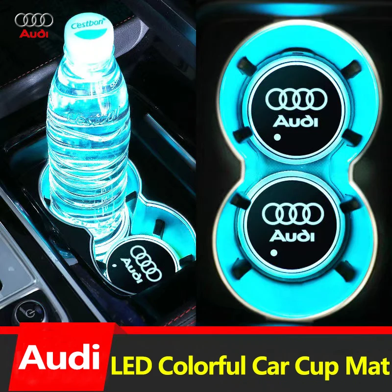 

Audi Luminous Car Coaster Water Cup Holder Pad Anti-slip Mat for A3 A4 A7 A8 A6 V6 8V Q3 Q4 Q5 Q8 S3 S4 S5 S6 S7 RS RS6 SLINE R8