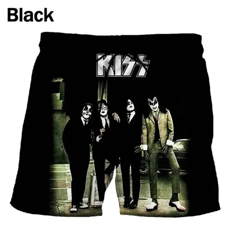 Hard Rock KISS Band Love Gun Men's Beach Shorts Cool 3D Heavy Metal Plate Swimwear Men's Swimming Shorts Hip Hop Ice Shorts 2024 6