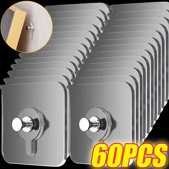 Gancho autoadhesivo fuerte para colgar en la pared, Marco de imagen, perchas transparentes sin costuras, soporte adhesivo para reloj