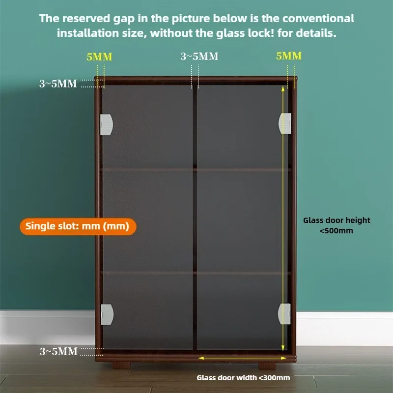 2 Pcs Cake Cabinet Glass Hinge Punch-free Wine Cabinet Glass Hinge Furniture Hardware Accessories stainless steel hinges door hinges