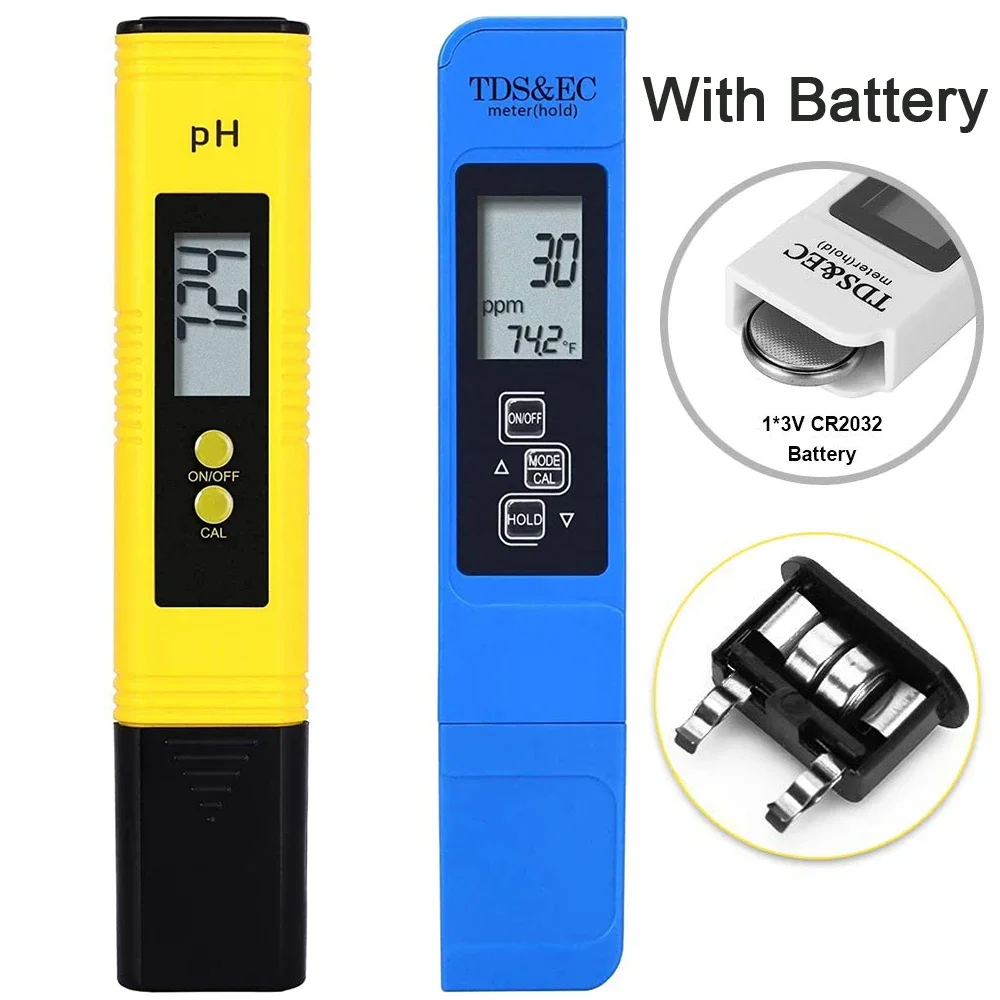 Water Quality Meter PH Meter & TDS Meter Digital Water Quality Tester 0-14 PH Tester 0-9990PPM TDS&EC LCD Water Purity PPM Aquarium Filter