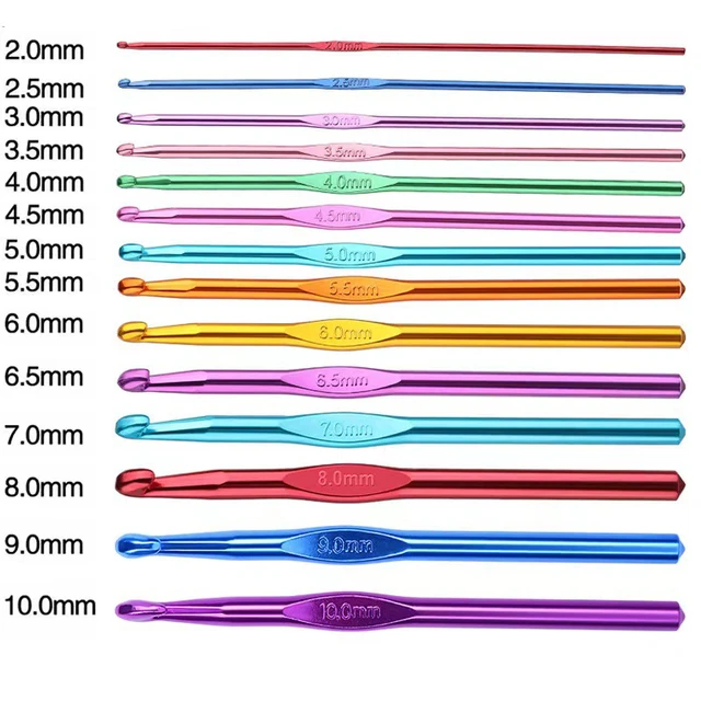 2.5mm-8mm Crochet Hook Ergonomic Handle for Arthritic Hands Extra Long  Knitting Needles for Beginners