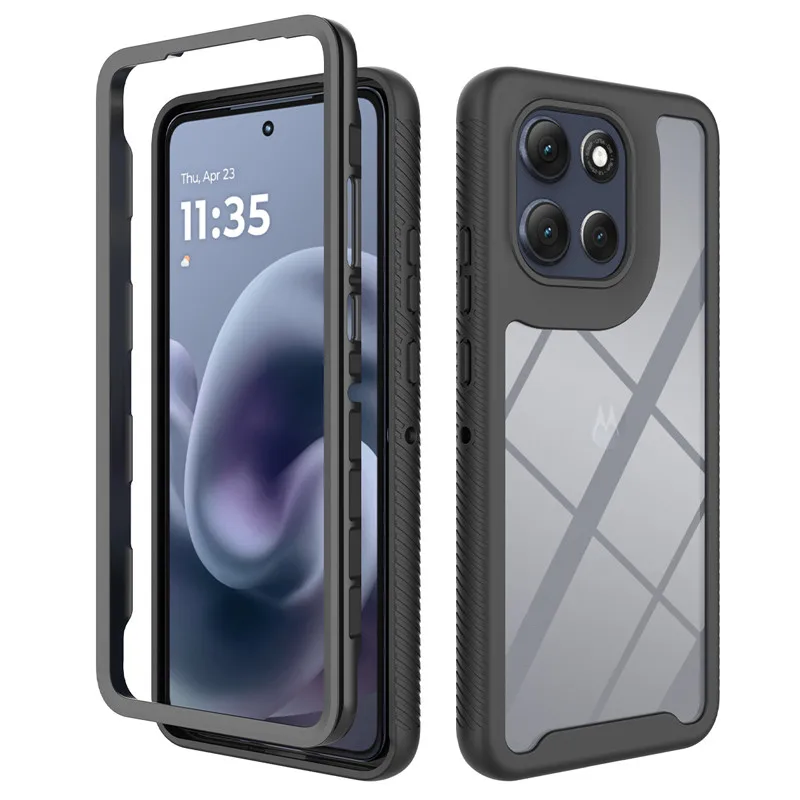 Shockproof Dual-Layer Transparent Back Cover Case