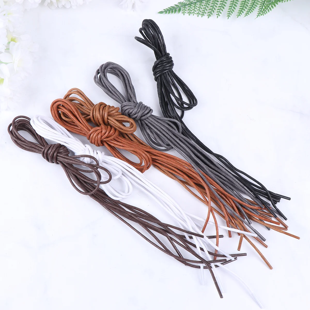 

12 Pairs Waxed Round Shoelaces Boot Laces Thin Shoe String Boot Laces for Oxford or Leisure Shoes ( Six Kinds Of Color, 100CM )