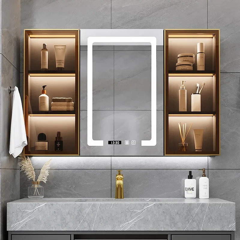 

Bath Dressing Mirrors Bathroom Cabinet Storage Drawer DisplayTouch Screen Mirror Smart Demist Vanity Mirror Bathroom Furniture