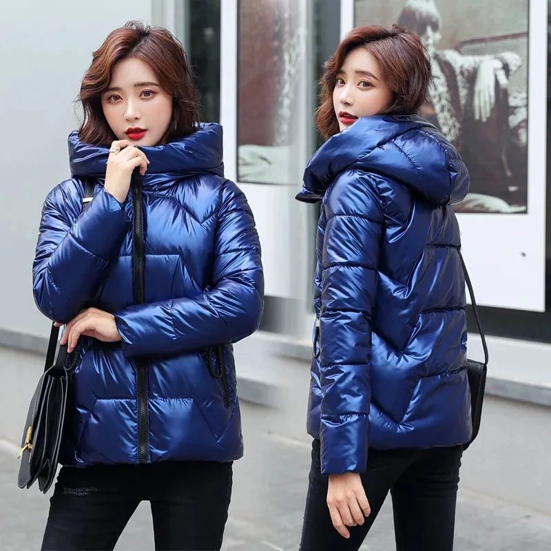 parkas capuche brillants pour veste coton manteau de vêtements décontractés pour