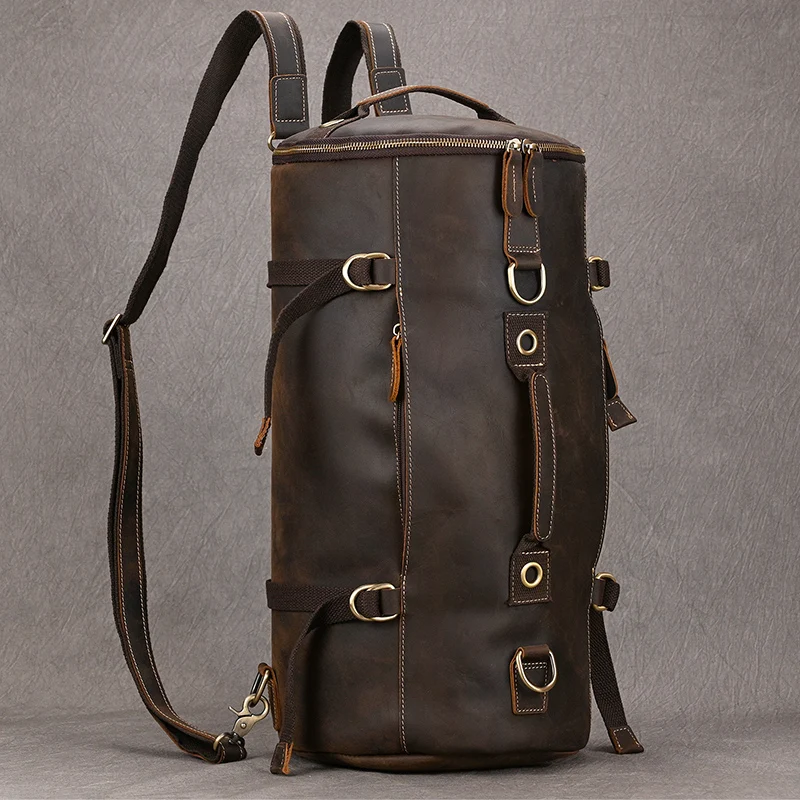 Male Backpack Genuine Leather Travel Bag For Man Cowhide Leather Travelling Bag Multifunctional Bagpack Sport Tactical Backpack 3