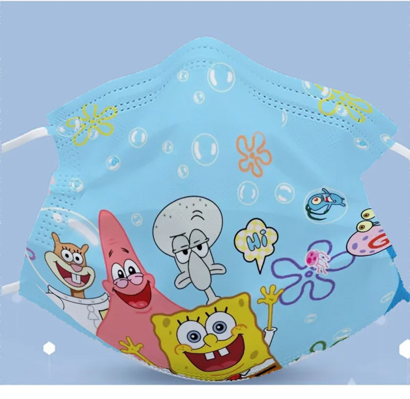 Children Cartoon Spongebob Disposable Protective Dust Masks 3-Layer Non-woven Fabric Patrick Star Mascarilla for Women Men |