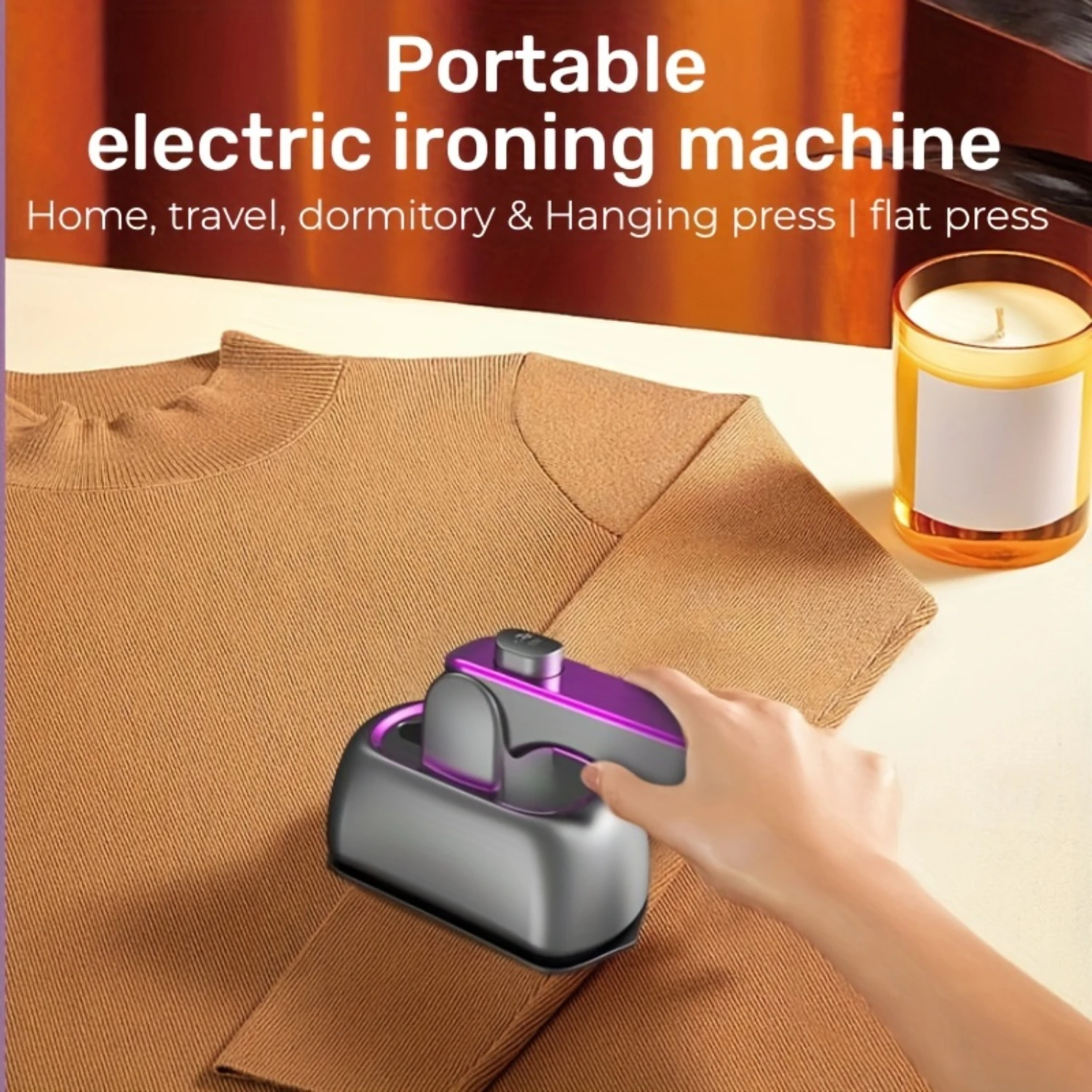 2-in-1 Portable Steam Iron-Quick Wrinkle Removal, Dry/Wet Use, Safe & Compact for Travel/