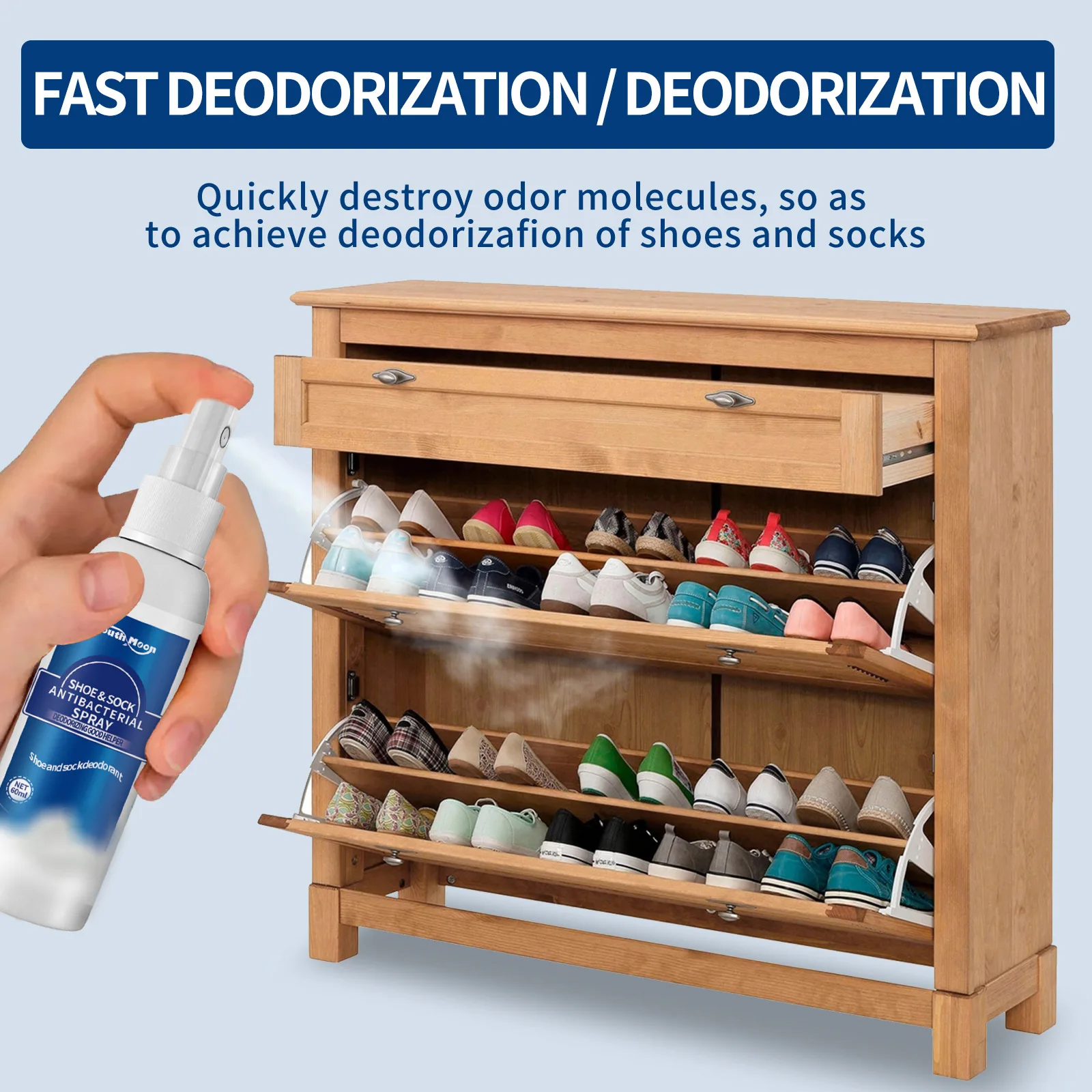 Shoe & Sock Antibacterial Deodorant Spray Foot Odor Eliminator Shoe Deodorizer Odor Eliminator Spray Shoe Odor Eliminator