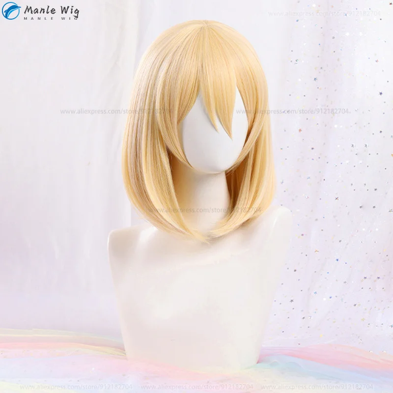 Anime Howl Cosplay Wigs Castle Wizard Howl Cosplay Short Gloden Yellow Wig Heat Resistant Synthetic Hair Wigs Howl Sophie Wigs