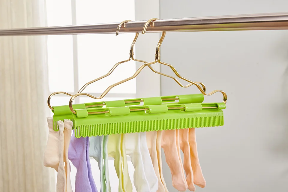 Description Picture 3 of itemMultiple Purpose Non-slip Clothes Hanger Sock Underwear Bra Towel Hanger Clip Peg Household Plastic Windproof Drying Rack 2PCS