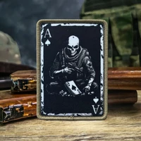 Нашивка ACE OF SPADES, тактический значок с черепом, боевой значок, оператор смерти, печатные нашивки с крючками для одежды, наклейка на военный рюкзак