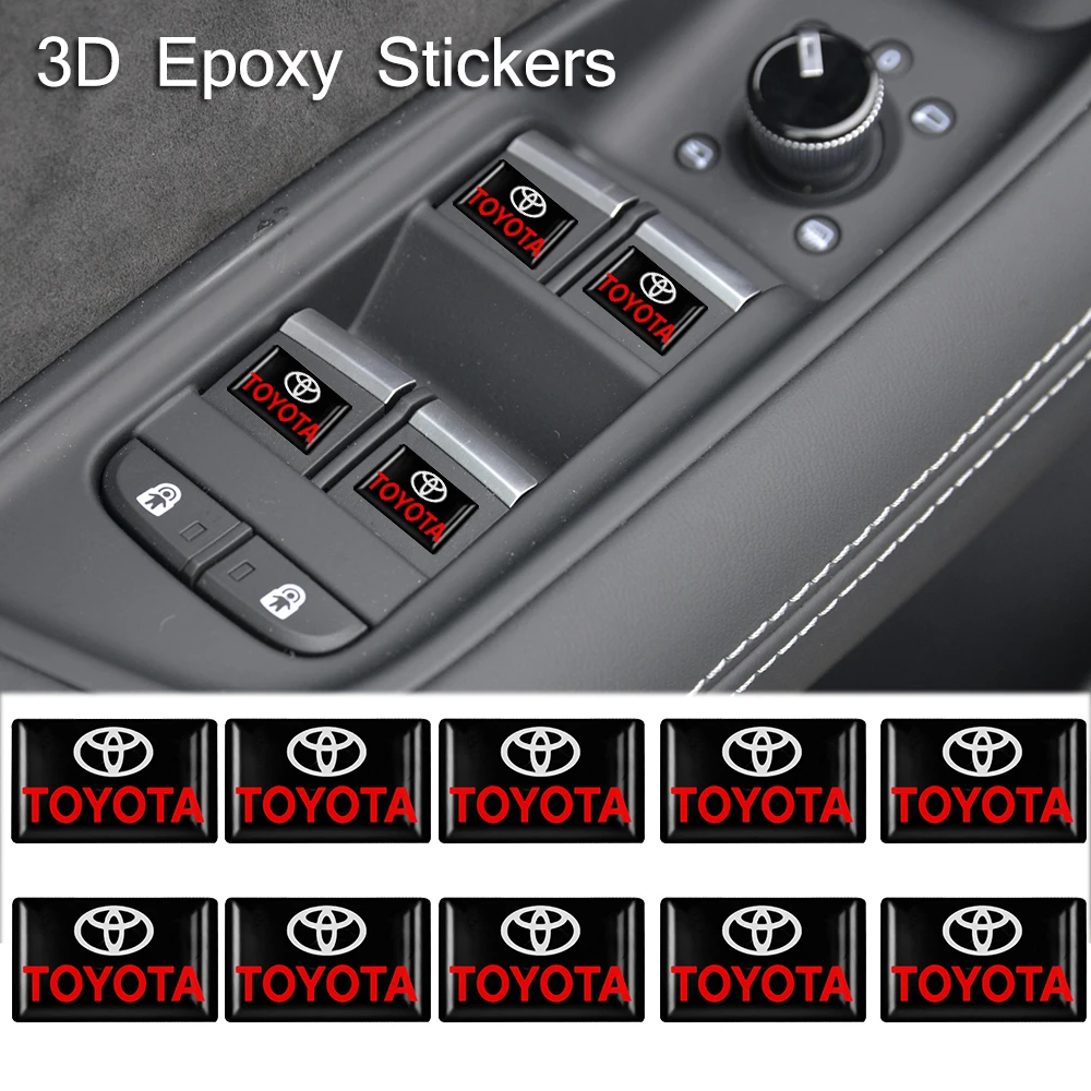 3d Epoxy Car Steering Wheel Emblem Stickers Accessories For Toyota