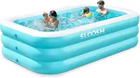 Piscine gonflable Sloosh 130 x 72 x 22 pouces pour adultes avec sièges, durable et épaisse, pour jardin, pelouse, fête en plein air 1