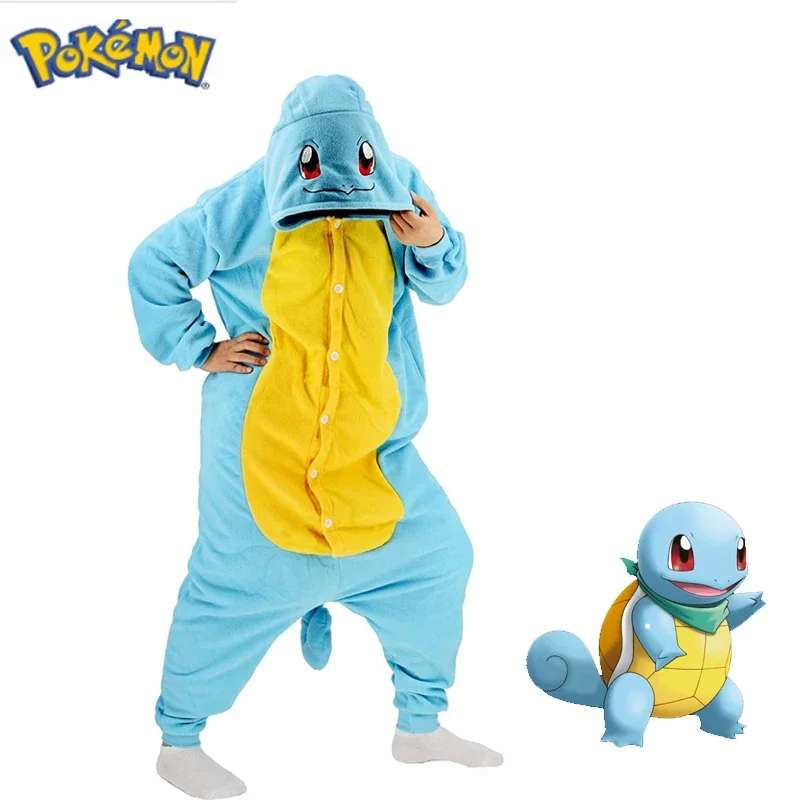 Squirtle Tutina Cosplay Pigiama Costume Per Halloween Natale Un Pezzo Pokemon Kigurumi Fleece Full Body Pijama Animal Suit