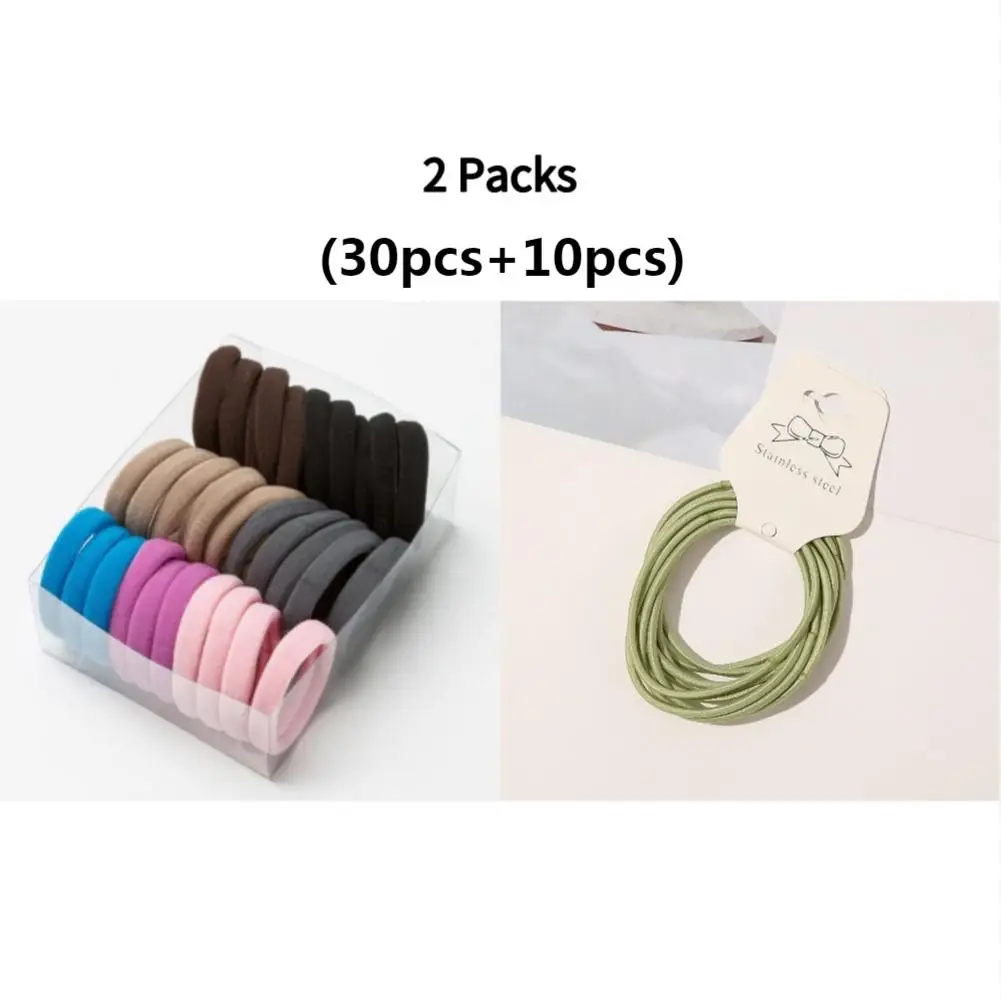 designer hair clips 30Pcs Elastic Hair Accessories For Women Kids Black Pink Blue Rubber Band Ponytail Holder Gum For Hair Ties Scrunchies Hairband head accessories female Hair Accessories