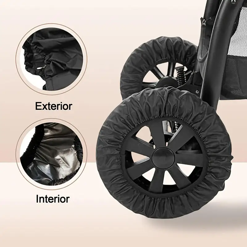 4Pcs/set Baby Stroller Wheel Cover Dustproof Wheelchair Tire Protector Infant Pushchair Pram Wheel Anti-Dirty Case Acce
