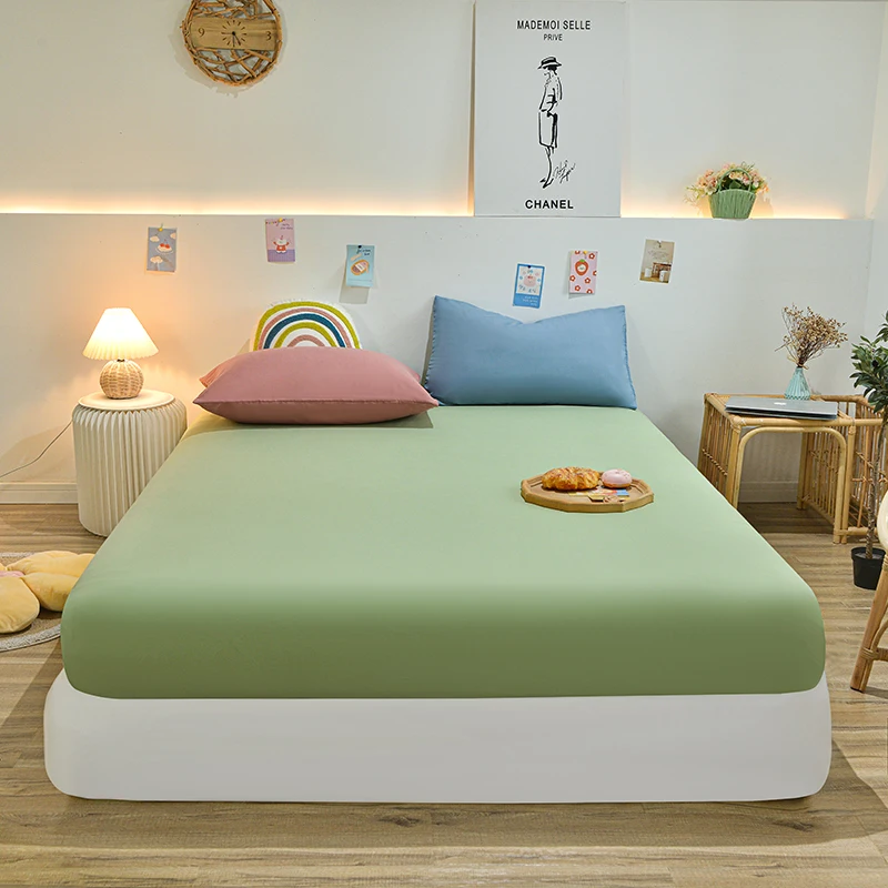 Fit Sheet Queen Size Bed Sheet Skin Friendly Cotton Fitted Cover With