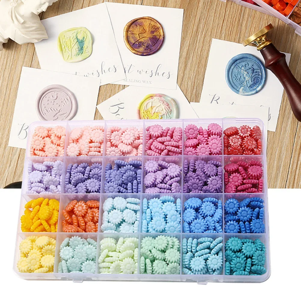 Sunflower Colorful Sealing Wax Seal Stamp Wax Beads Scrapbook Material Wedding Birthday Xmas Invitation Stamp Decor 250/600PCS sealing wax beads sealing wax beans wax seal beads