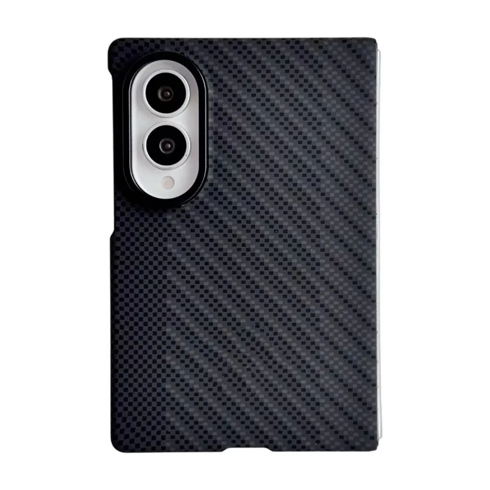 Ultra-Durable Magnetic Carbon Fiber Texture Case with Metal Lens Ring and Shockproof Design
