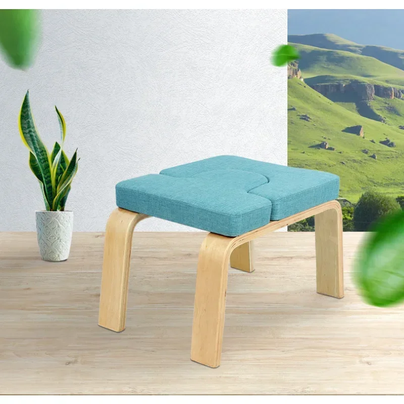 

Wood Wooden Yoga Inverted Handstand Bench Yoga Assistance Auxiliary Training Handstand Chair Home Household Mini Fitness Bench