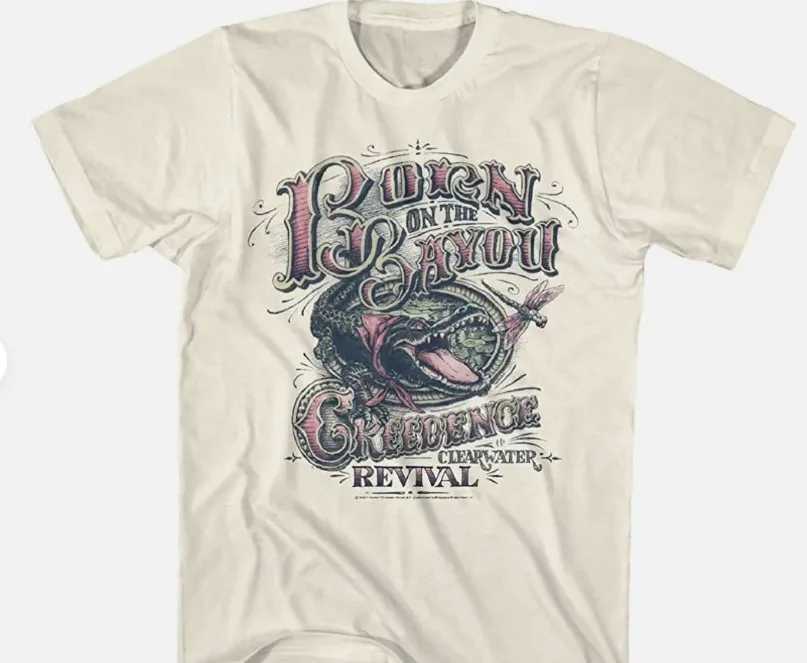 T-Shirt Per Adulti Creedence 596 Revival Rock Band Stile Vintage Maniche Lunghe O Corte