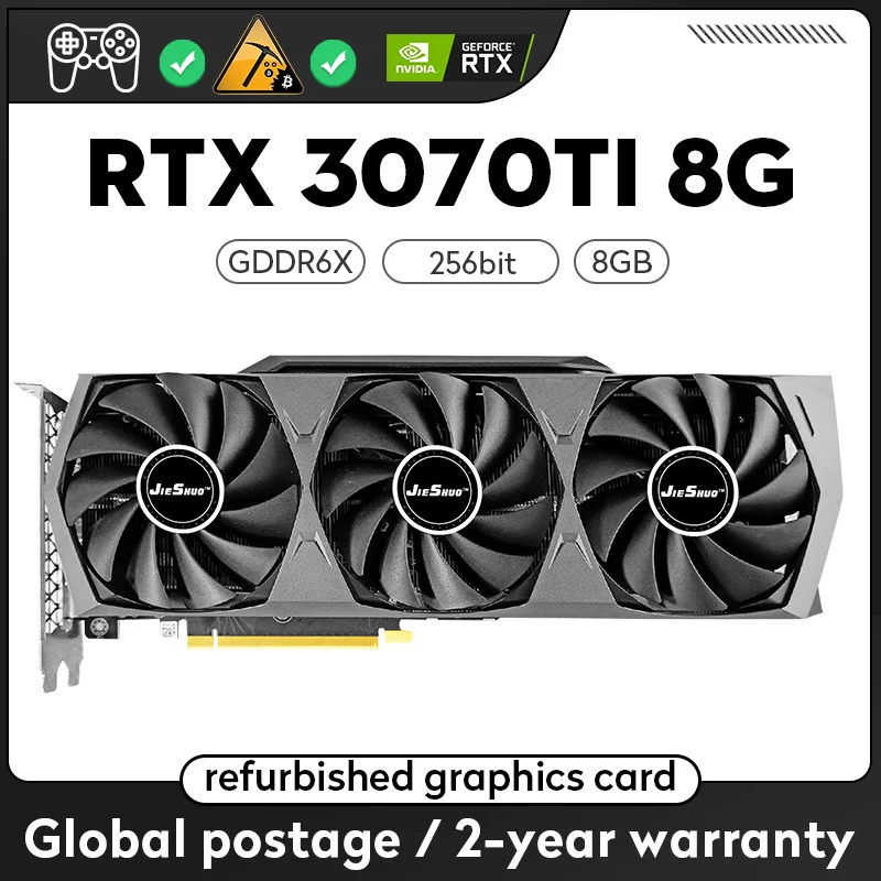

JIESHUO RTX 3070Ti 8G видеокарты GDDR6X GPU NVIDIA компьютер ПК 256bit HDMI * 1 DP * 3 PCI Express X16 4,0 игровая видеокарта