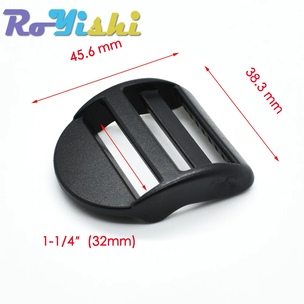Description Picture 5 of item10 Pcs/Pack  Plastic Ladder Lock Slider Buckles Backpack Straps Black Webbing 20mm 25mm 32mm 38mm 50mm