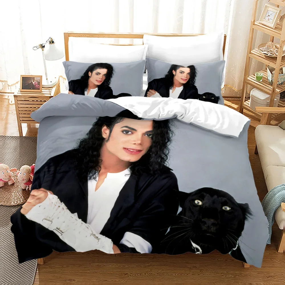 3D Printed Michael Jackson Bedding Set Duvet Cover Bedroom Comforter Single Twin King ​Size Quilt Cover Home Textile 2/3PCS 4