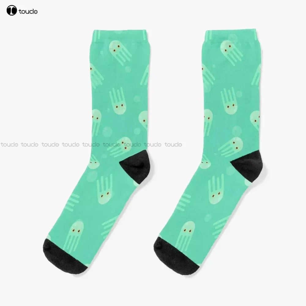 

Lime Jellyfish Jelly Fish Socks Personalized Custom Unisex Adult Teen Youth Socks 360° Digital Print Custom Gift Streetwear