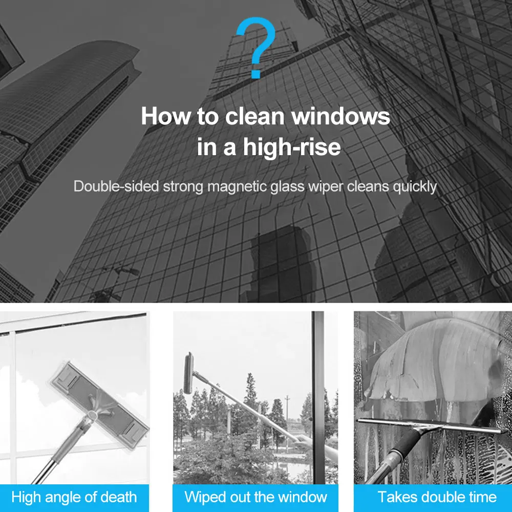 Magnetic Window Wiper Double Side 3-30mm Glass Cleaner Brush Tool Household Cleaning Tool Magnetic Window Cleaner window cleaning brush,window cleaner