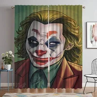 Joker Shades Partition Kitchen Curtains 2 Pieces Curtains Child Room Living Room Curtain Halloween Decoration Tulle for Bedroom 1