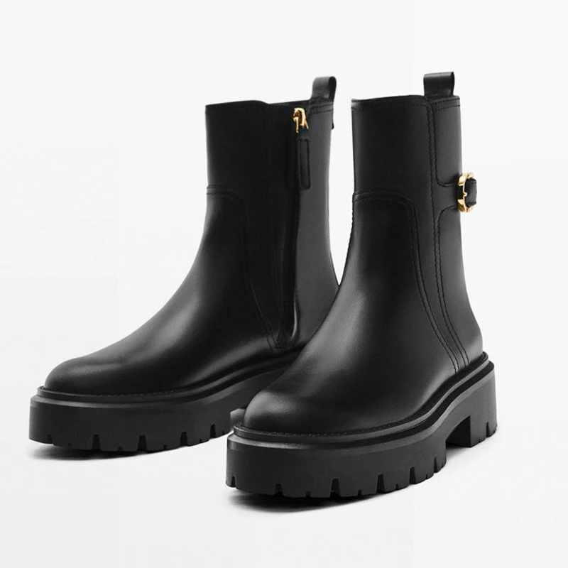 Boots Women Gold Genuine Leather Women Leather Gold Ankle Boots