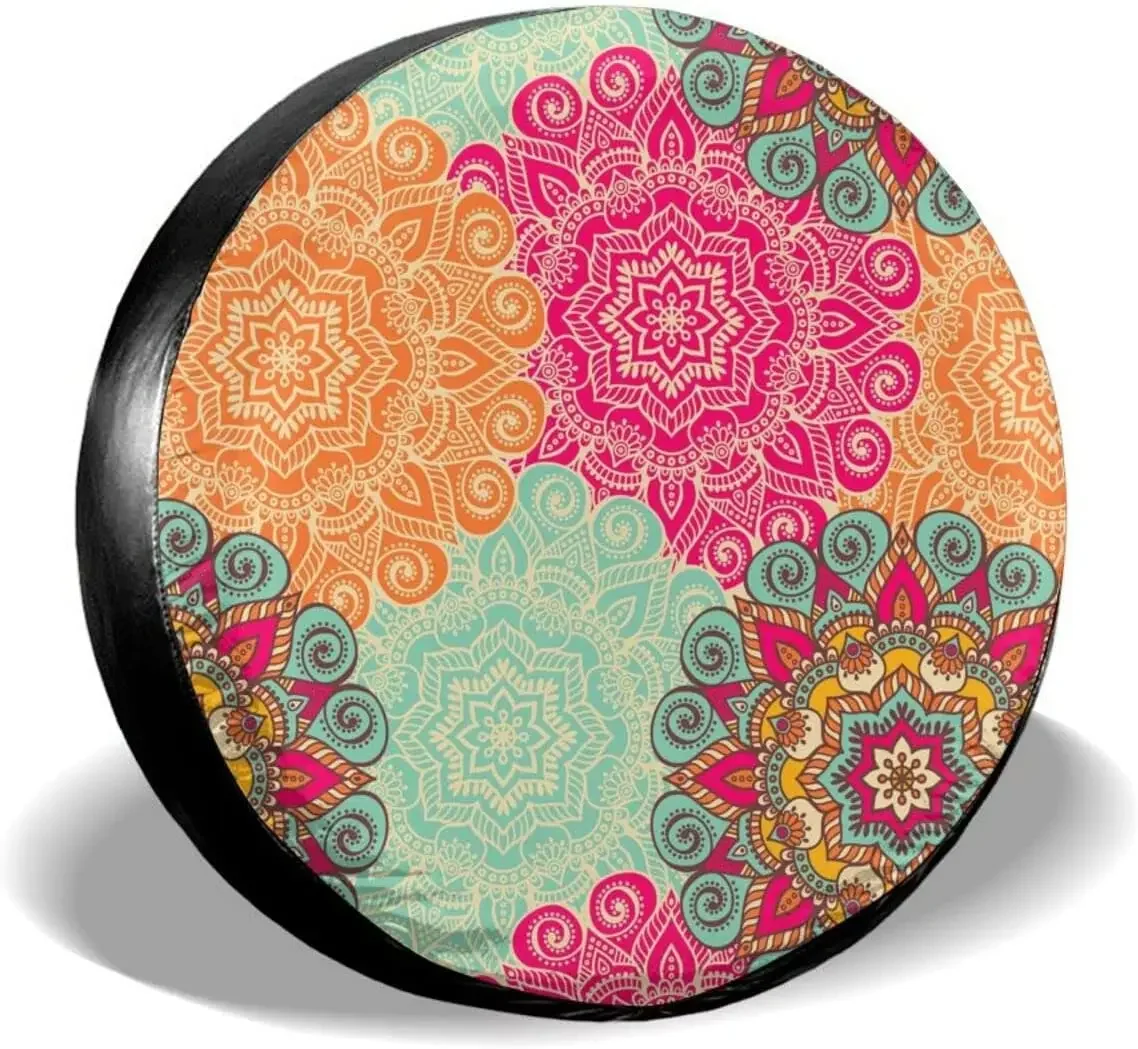 

Задняя крышка для шин Mandala Flower, водонепроницаемая, Пыленепроницаемая, универсальная для трейлеров, внедорожников, домов на колесах и многих транспортных средств