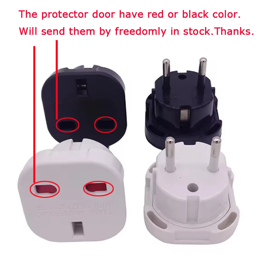 Universal European Plug Adapter - UK to EU Travel Charger 250V Power Outlet Converter