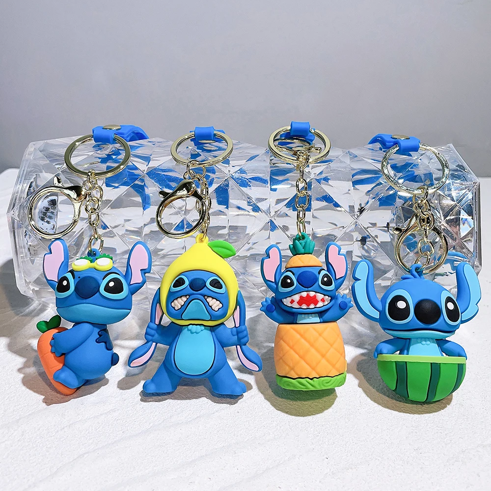 Disney Stitch Keychain Variety of Cartoon Lilo & Stitch Cute Doll Keyring  Fashion Couple Bag Ornament Key Chain Car Pendant Gift