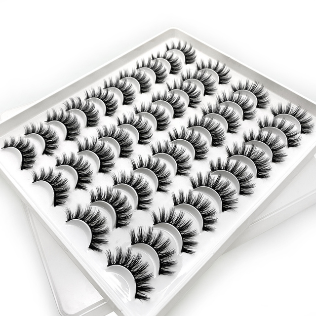 5/8/10/20 Pairs 3D Mink Lashes Natural False Eyelashes Dramatic Fluffy Soft Wispy Volume Cross Reusable Fake Eyelash  MaKeup